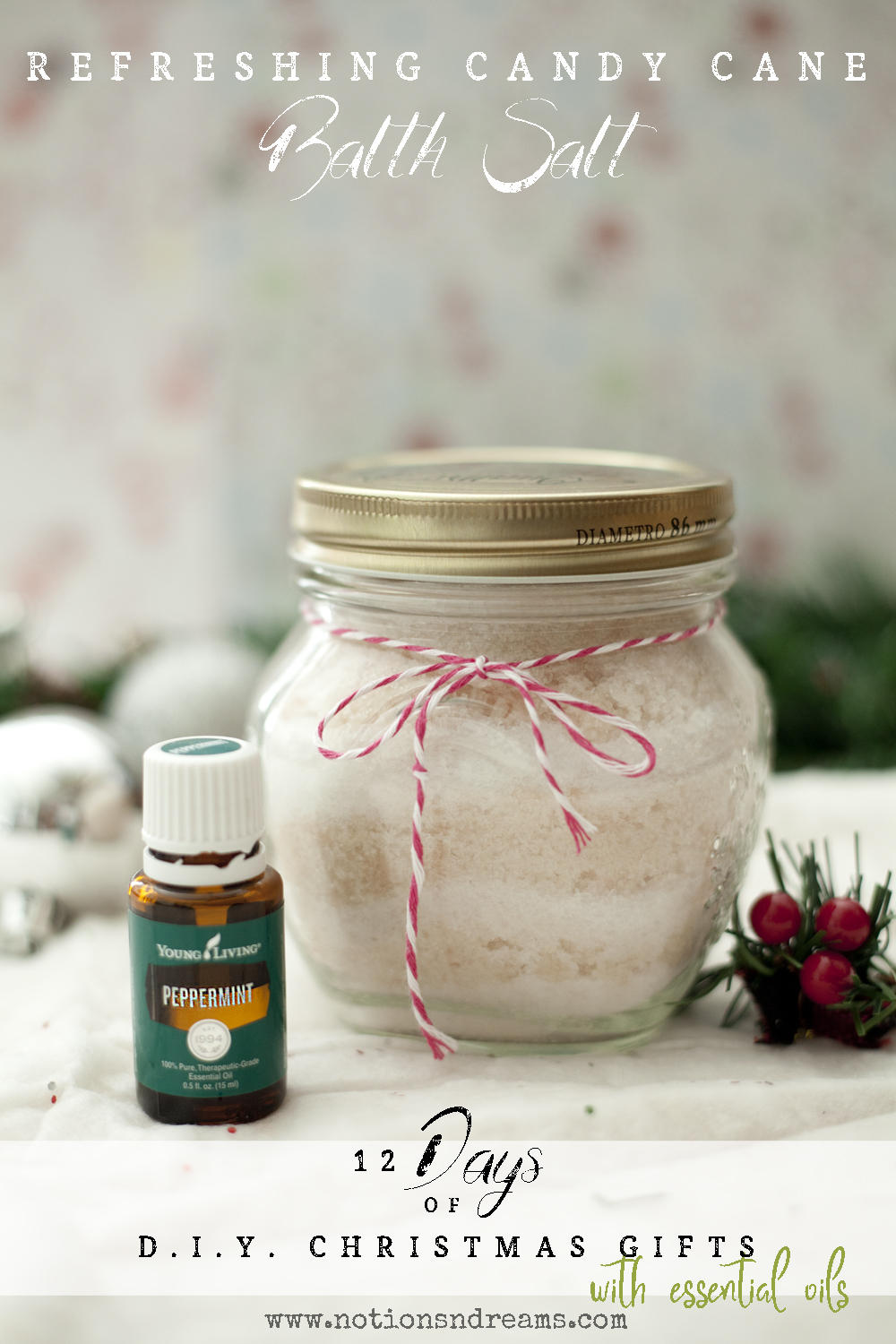 {Day 3} D.I.Y. Refreshing Candy Cane Bath Salt - Notions 'N Dreams